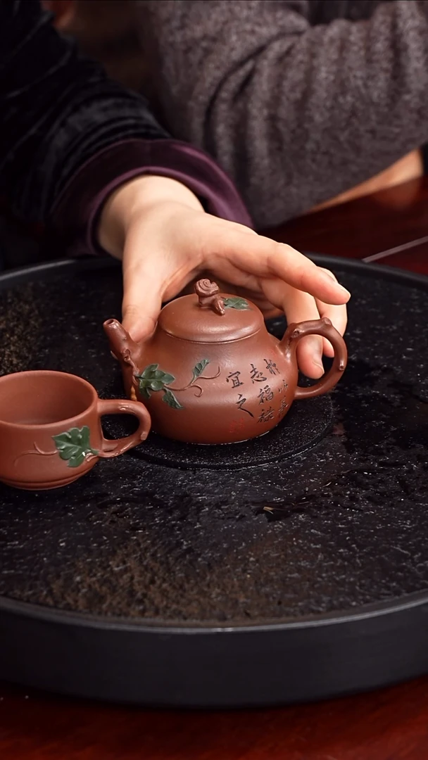 茶壶紫砂蒋氏工堂  福禄套组77  底槽清 180毫升