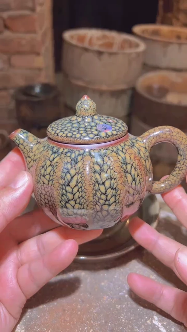 茶盏不****?42鹧鸪瓜棱建盏壶