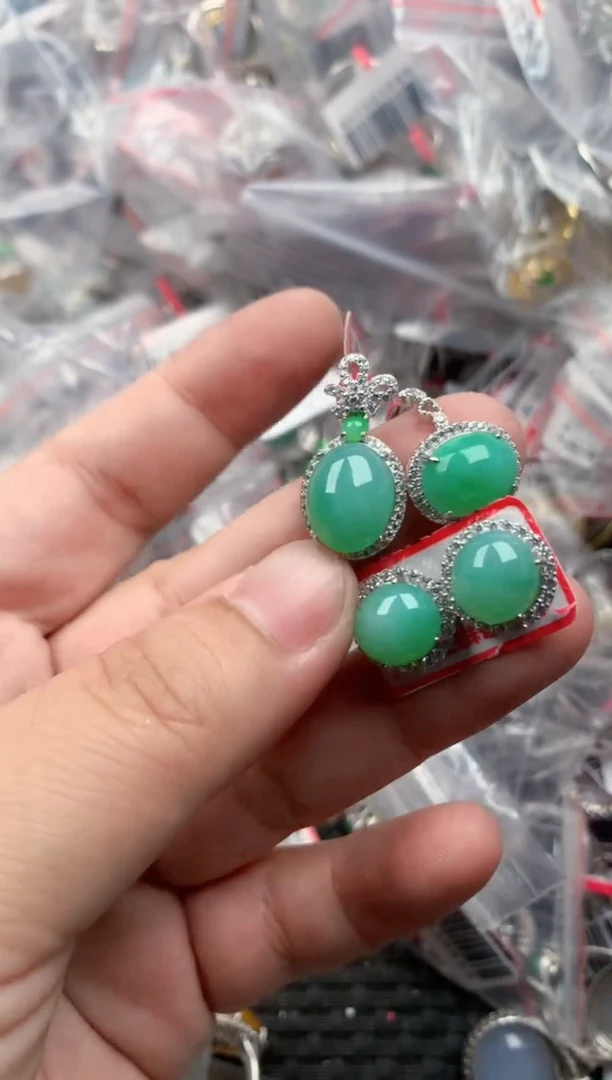 银S925镶嵌戒指翡翠1515   7