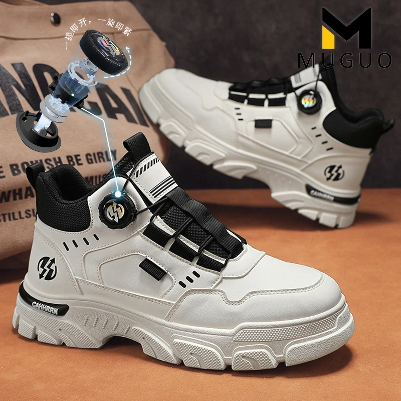 鸿星鸿尓克劳保鞋男款冬季新款防水工作户外作战马丁靴登山工装鞋