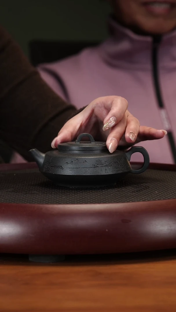 【闪购商品】紫砂茶壶3-12QYJ线韵可心绿泥180cc
