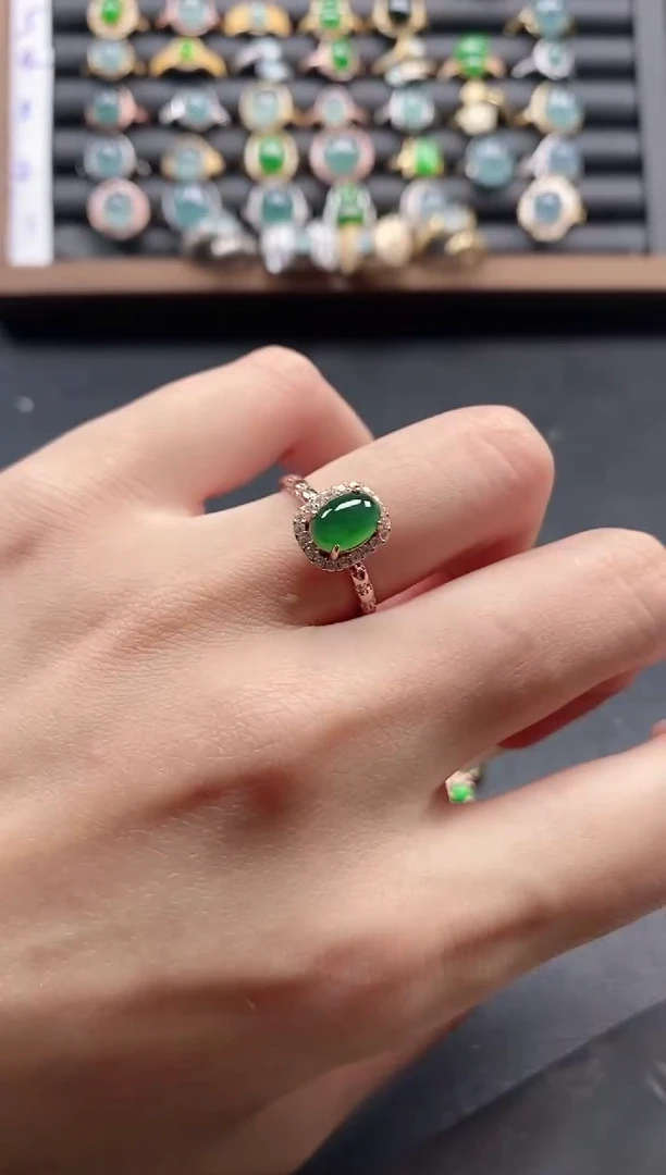 银S925镶嵌戒指翡翠51151