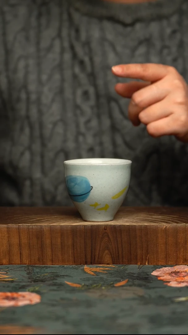 杯釉下彩手工手绘同款陶器