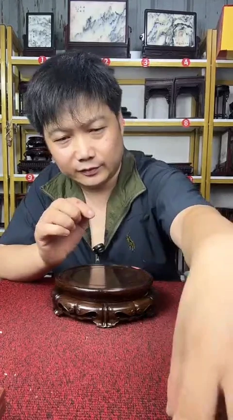 木非洲黑檀圆底座15*5.5CM