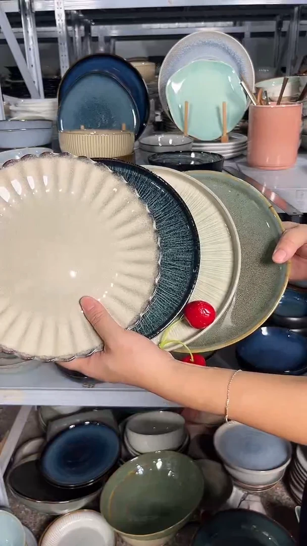 陶瓷外贸尾货瑕疵满20包邮X4 小盘组合