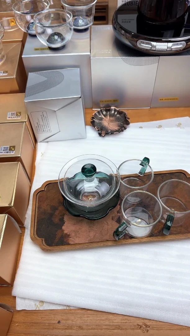 风谜金标荷悦盖碗墨绿+风谜臻悦杯墨绿