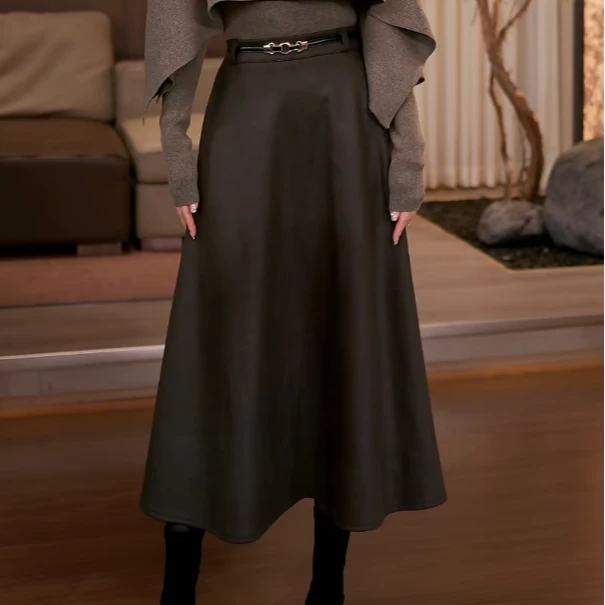 【时髦至简】Molly 时尚气质重工显瘦中长款百搭 半身裙 M2530268