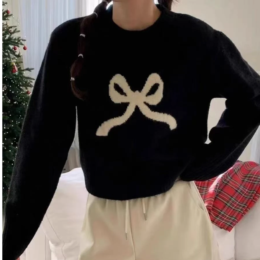 【聿言女装福利款】蝴蝶结针织衫