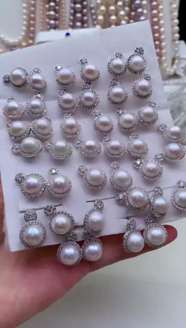 合金淡水珍珠耳饰多样性发其一，非无暇