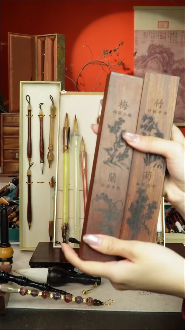 123号闪孤品高货毛笔链接 清水试笔 蘸墨不退