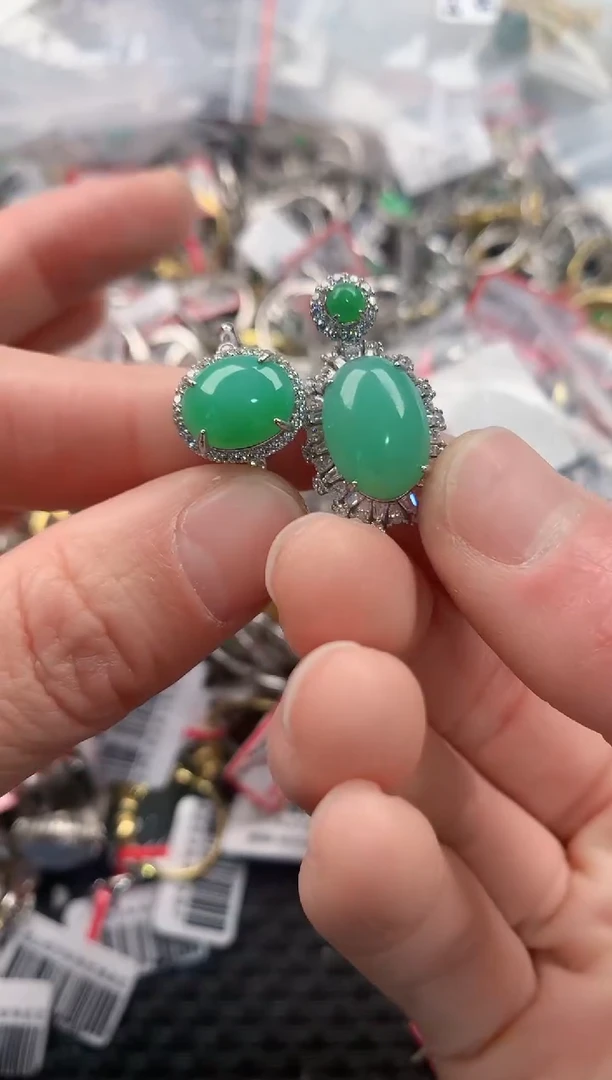 银S925镶嵌戒指翡翠111  3