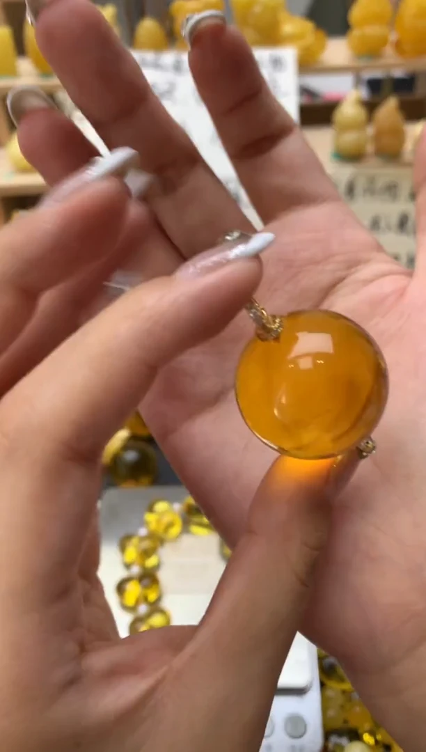 琥珀银S925镶嵌珠宝奇石152琥珀蜜蜡微瑕