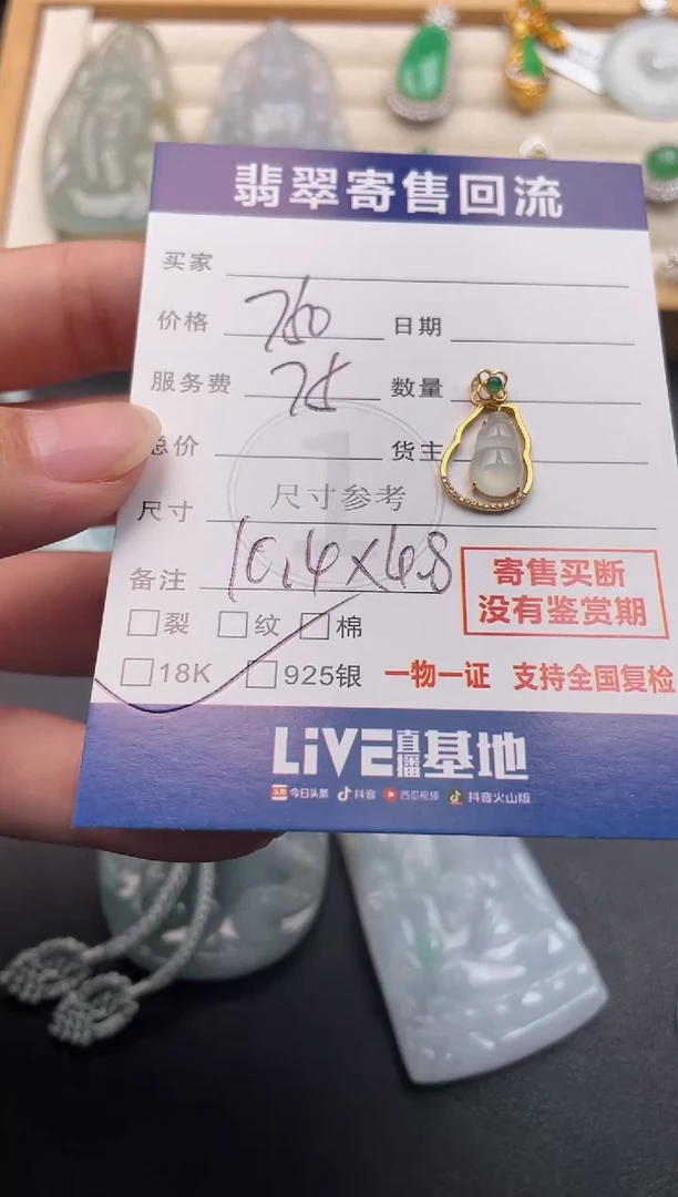 颈饰18K金镶嵌翡翠10146348
