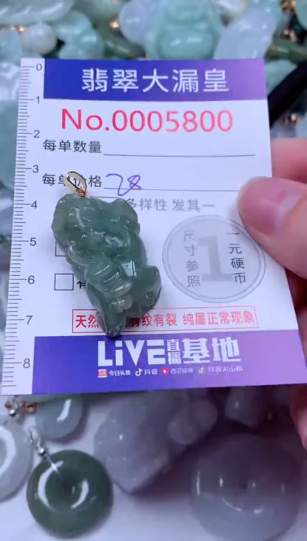 吊坠(不含链)未镶嵌翡翠5800