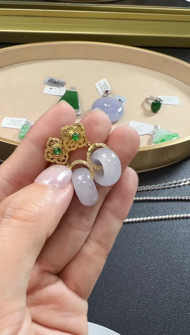 18K金镶嵌翡翠耳饰KYYC1206-096