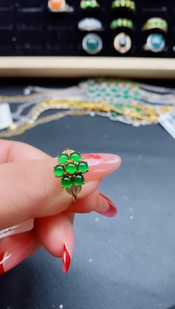 【闪购商品】翡翠戒指银S925镶嵌5080505