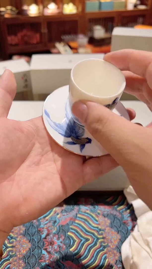 蓝鱼一杯一碟茶具茶具