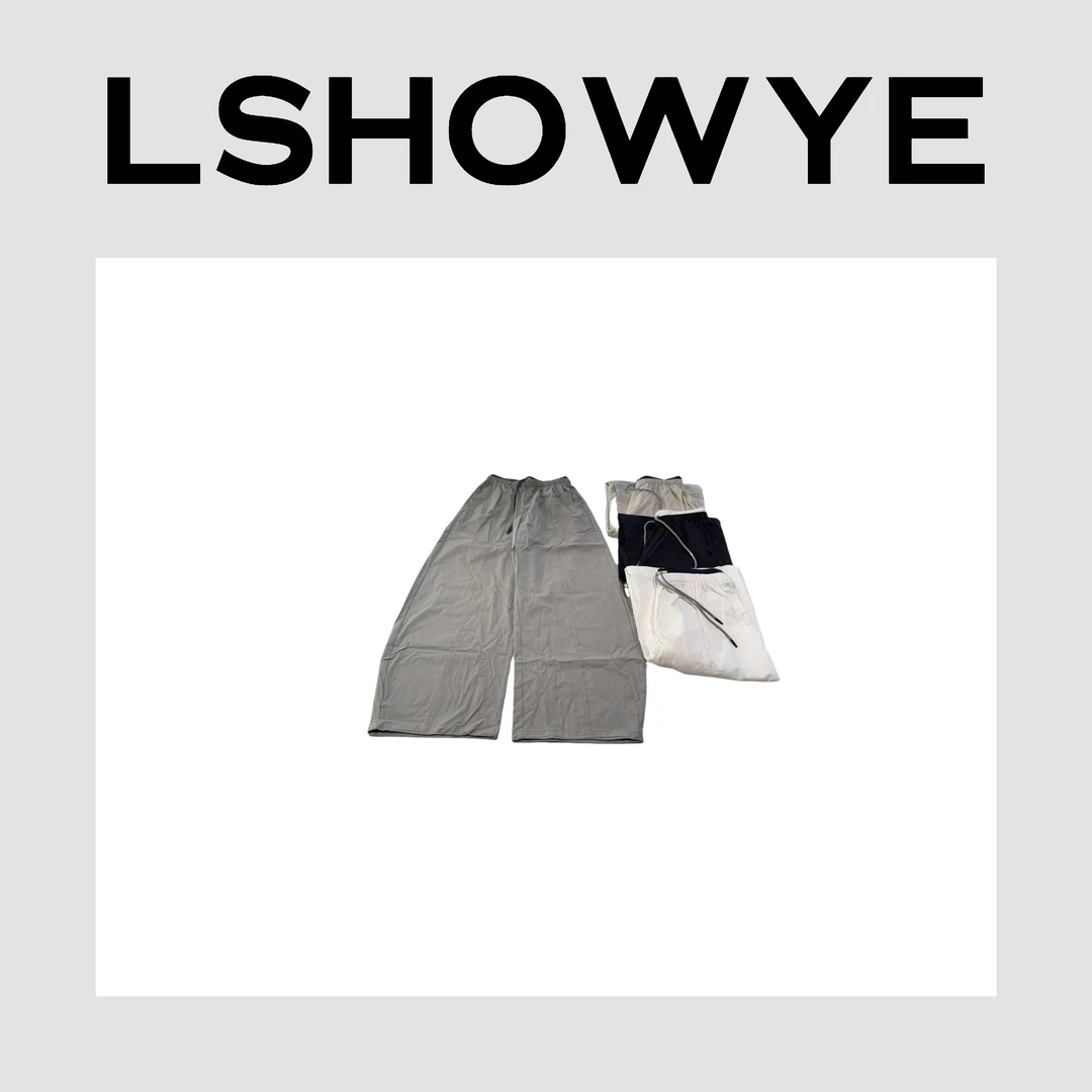 LSHOWYE｜双抽绳拼接腰头松紧腰弯刀休闲裤  Z8013