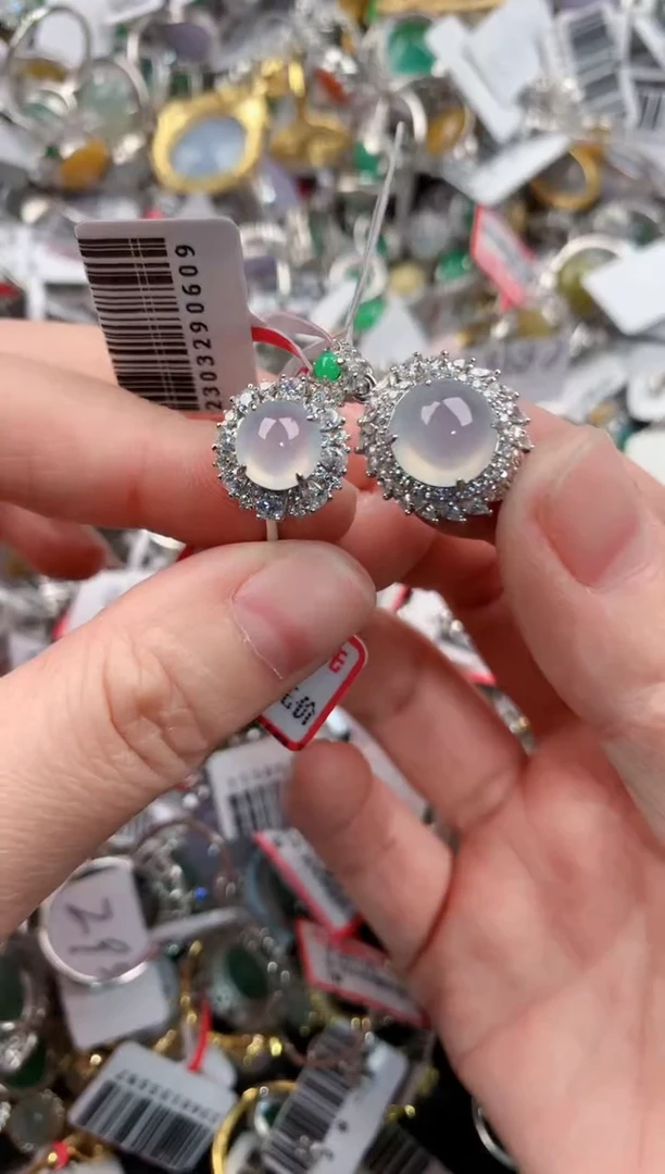 银S925镶嵌戒指翡翠2222      9