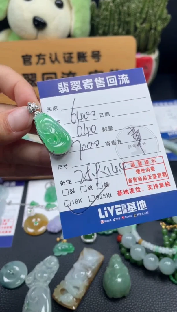 颈饰18K金镶嵌翡翠10150076