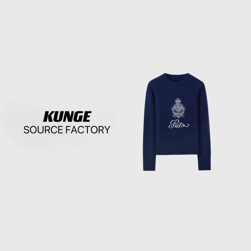 KUNGE-轻奢时尚休闲印花设计师圆领秋冬套头针织衫-8484