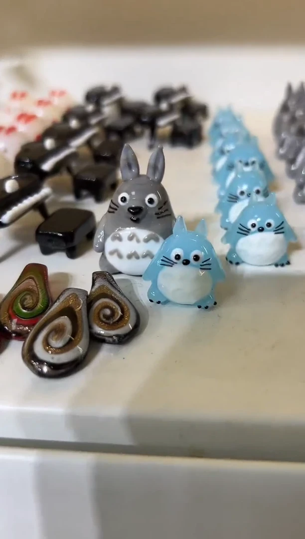 手工艺品琉璃尒*文龙猫2个