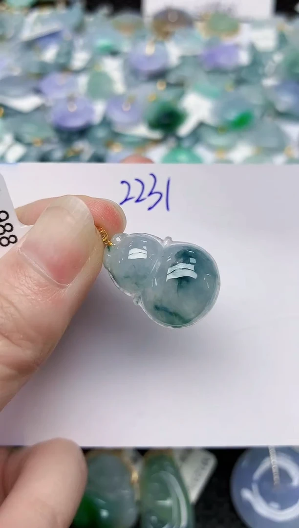 颈饰18K金镶嵌翡翠天然缅甸A货翡翠百元以上9元证书费自理