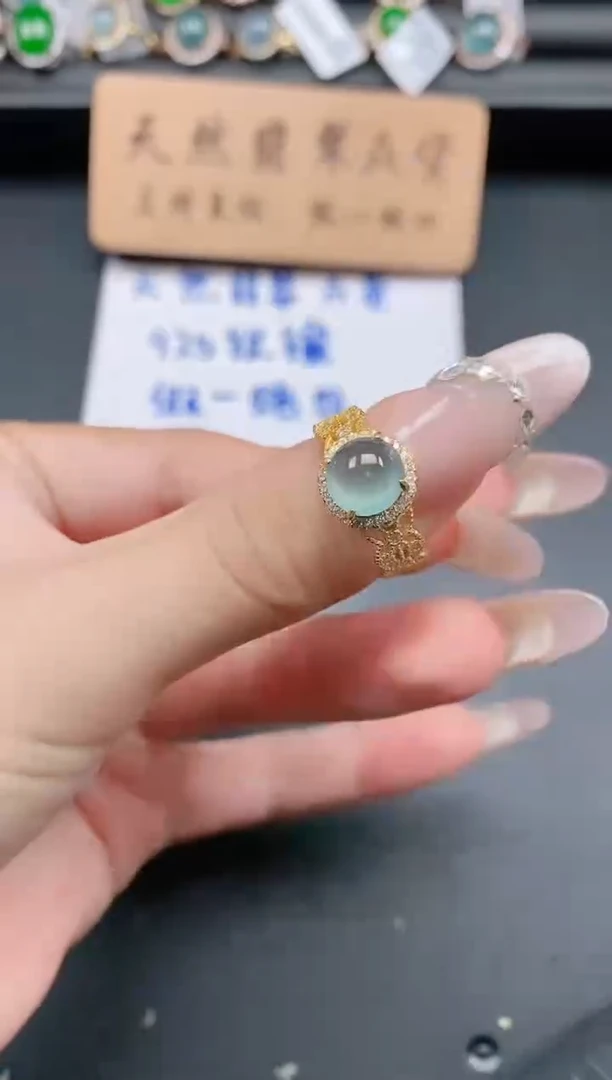 银S925镶嵌戒指翡翠111111
