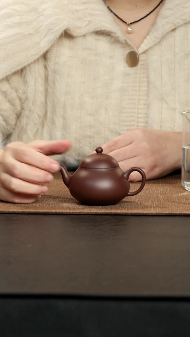 茶壶紫砂老紫泥梨式120cc
