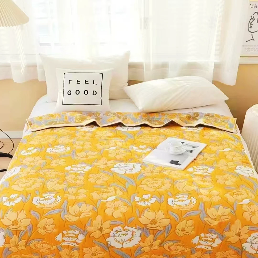 【栀子花】纯棉多功能纱布盖毯150*200