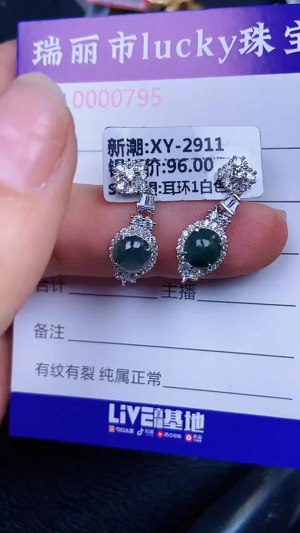 颈饰银S925镶嵌翡翠0795