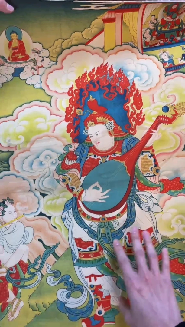 装裱画精品手绘唐卡链接--A071