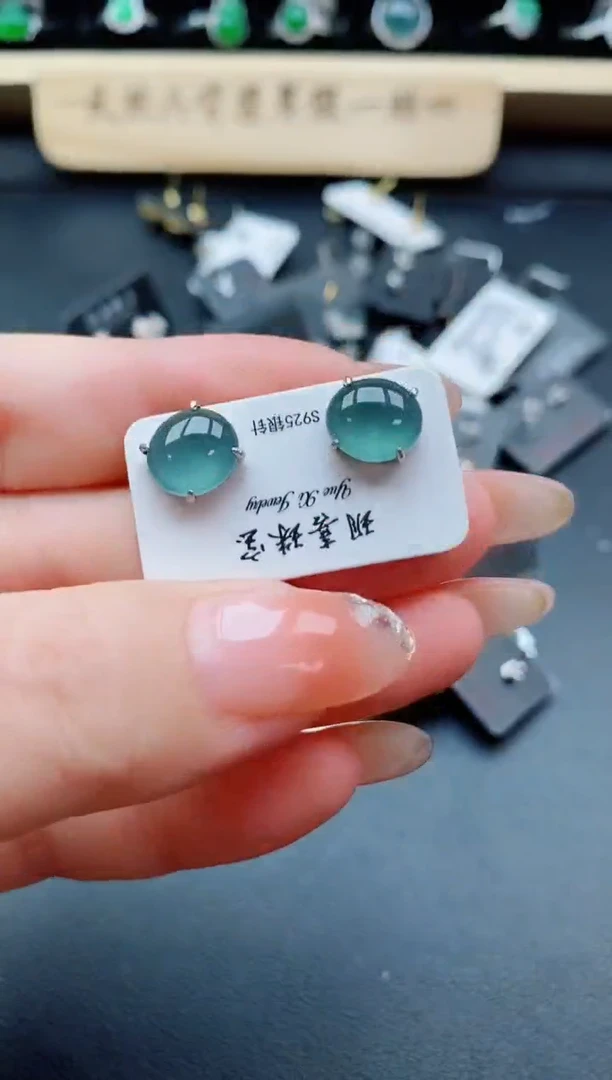 银S925镶嵌戒指翡翠1