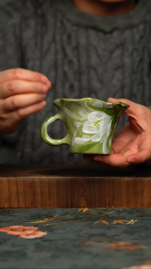 瓷片釉下彩手工手绘同款陶器