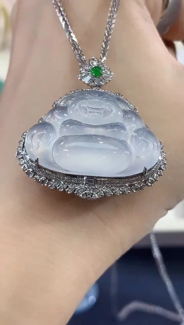 吊坠(不含链)18K金镶嵌翡翠B219