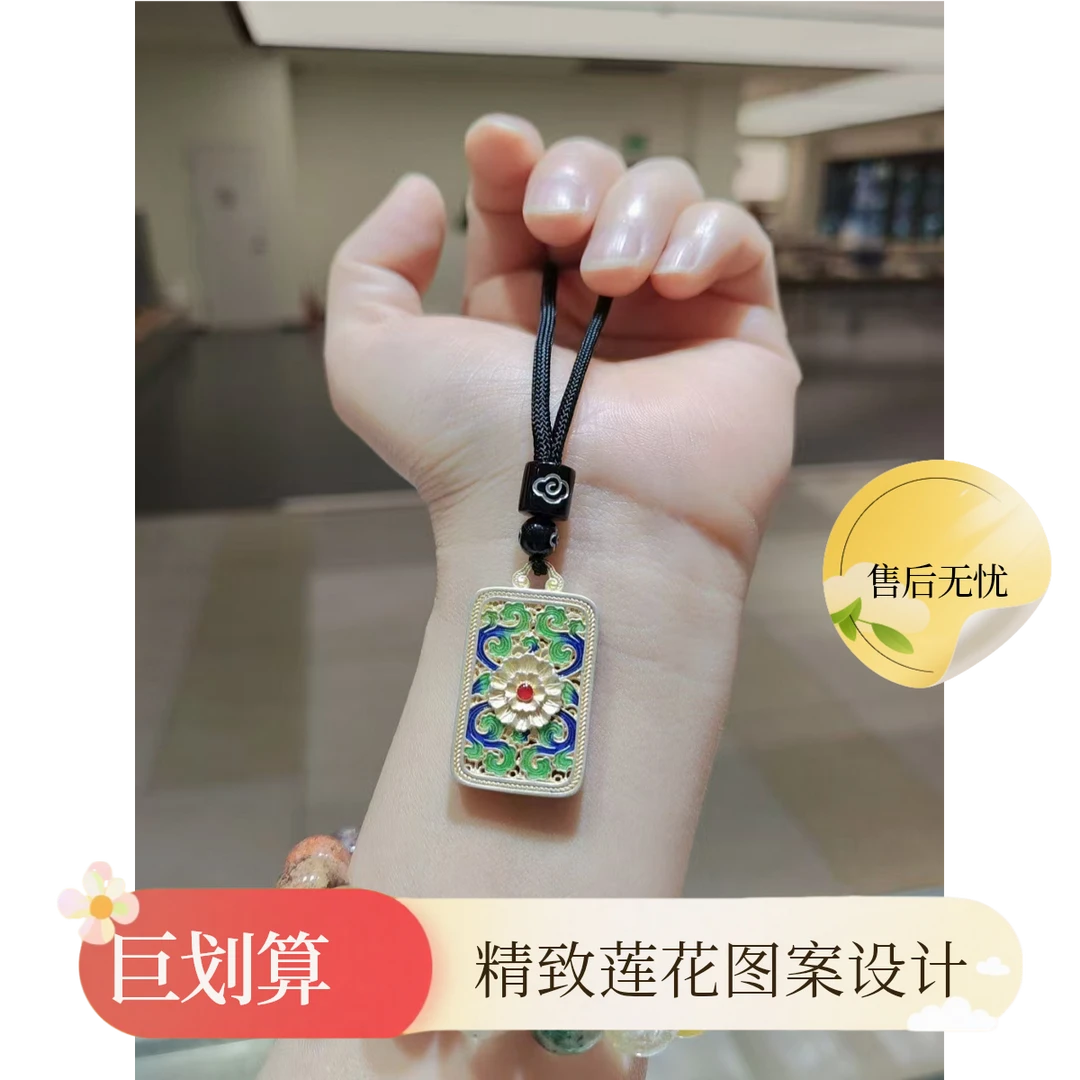 吊坠足银  花开富贵珐琅彩时尚时尚复古民族风