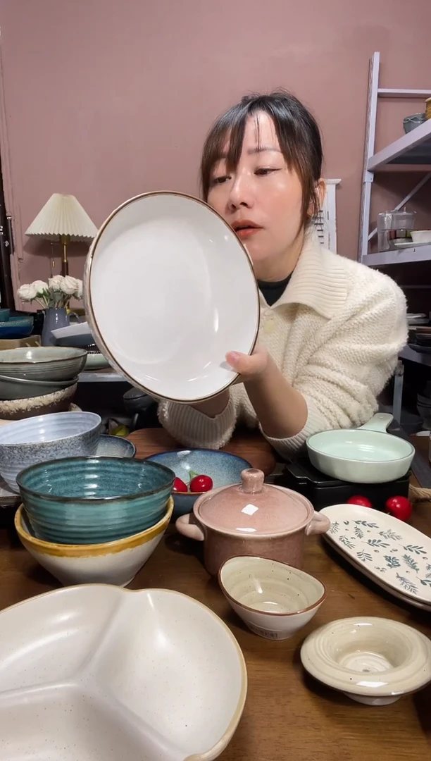 瓷微瑕（1个装）海棠花深盘