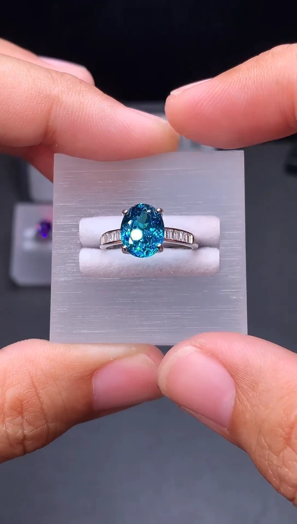 银S925镶嵌戒指碧玺11