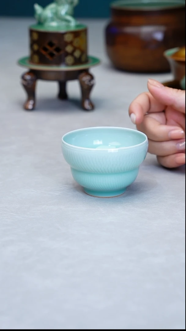 @****涵青瓷手工茶器包邮