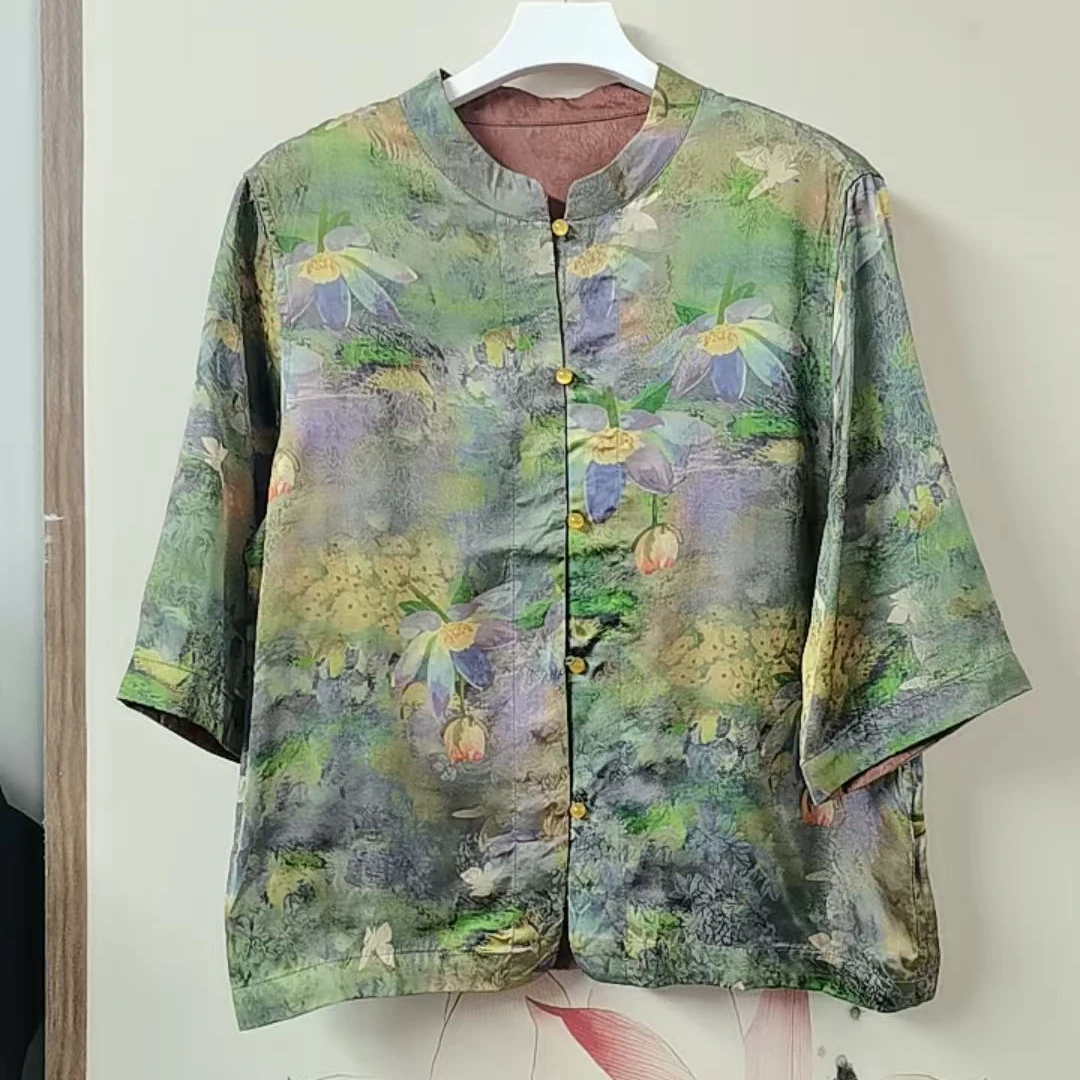 577【水墨】双面穿 新中式国风秋季新款复古时尚气质休闲开衫上衣