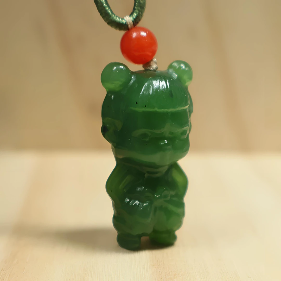 和田玉哪吒吊坠约卡26×13×11mm立体精工雕刻多样性发货