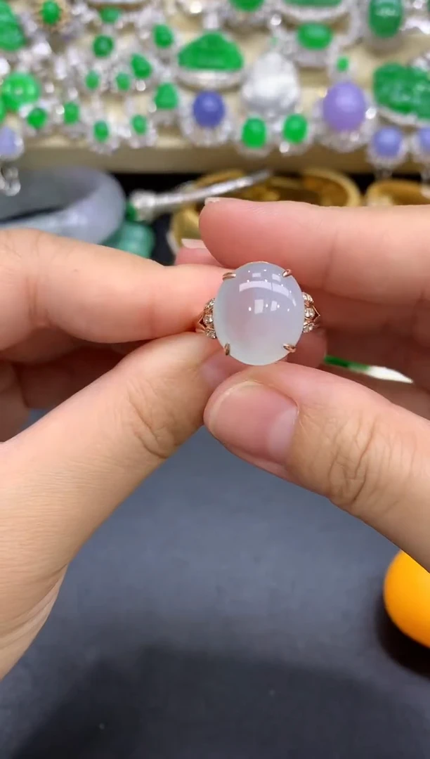 18K金镶嵌戒指翡翠122-中国好珍宝