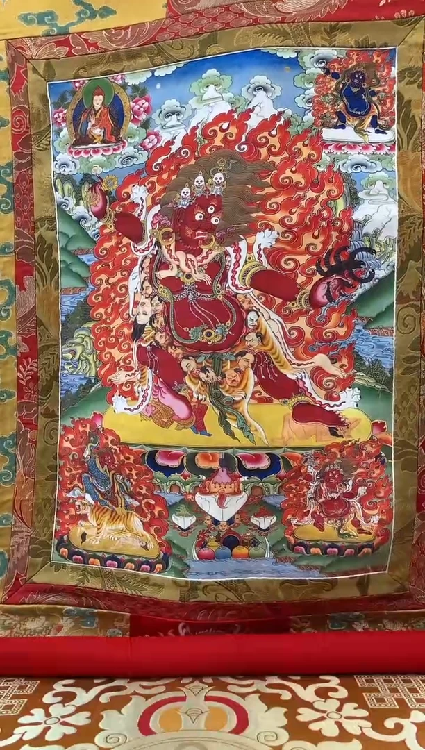 卷轴画1.3金色龙布  愤怒莲师