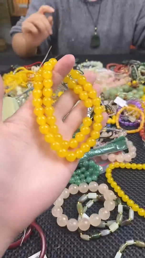 未镶嵌石英质玉（黄龙玉）颈饰多样性拍一发一 16