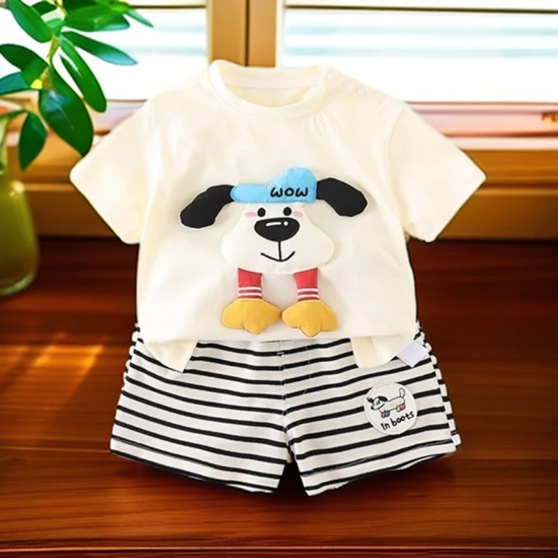 儿童套装夏装2025新款男女宝宝短袖短裤夏季婴幼儿衣服分体两件套