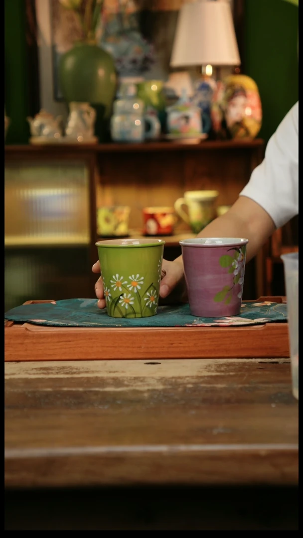 瓷片景德镇纯手工釉下彩精品茶具
