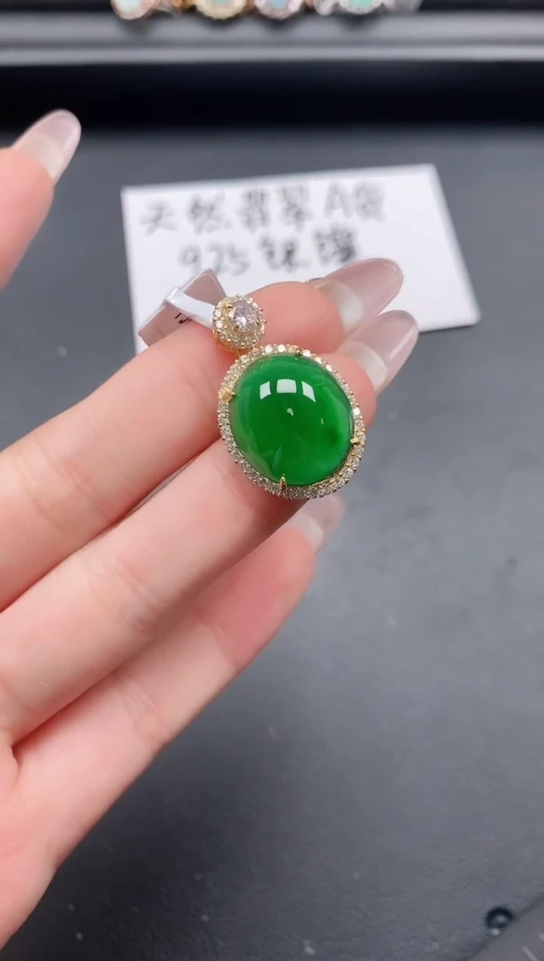 银S925镶嵌戒指翡翠11111111