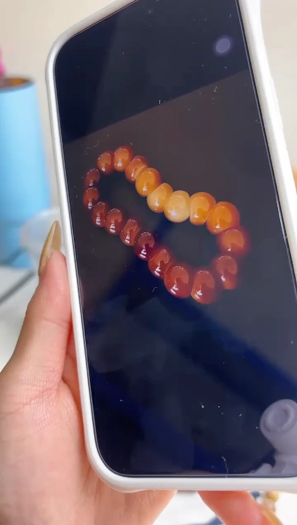 手串菩提根/象牙果糖炒栗子色玉化蒜瓣大肠15mm手串随机（现穿）