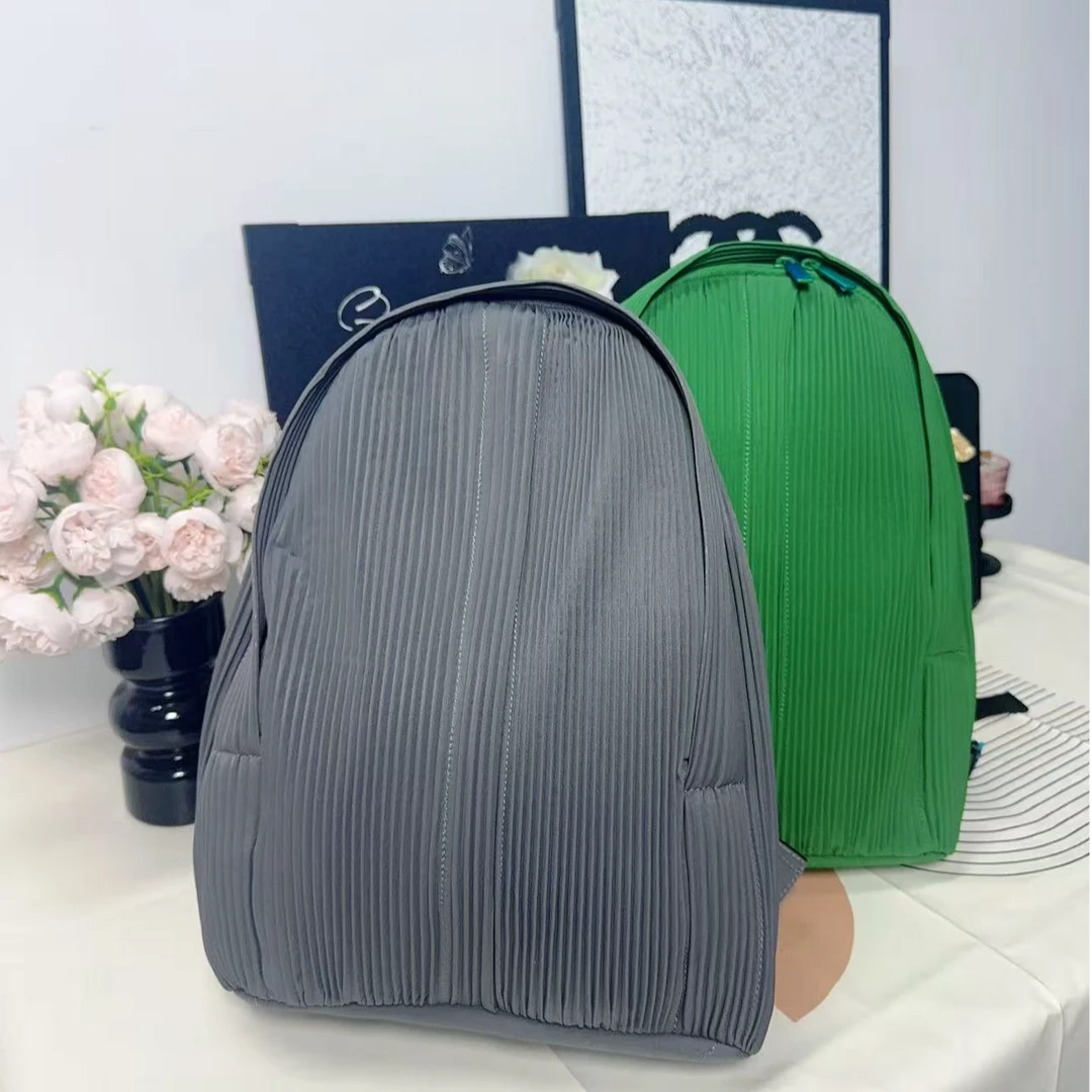 日本三宅风小众PP系列褶皱双肩包大容量轻便多功能旅行包男女背包