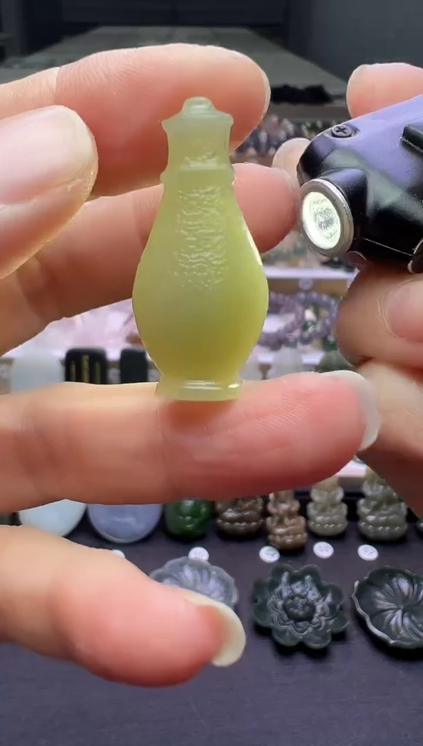 颈饰未镶嵌和田玉53号链接绑好绳子配和田玉顶珠